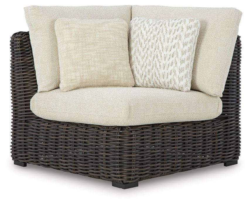 Kimora - Corner With Cushion - Beige / Dark Brown - Simple Home Plus