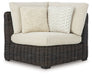 Kimora - Corner With Cushion - Beige / Dark Brown - Simple Home Plus