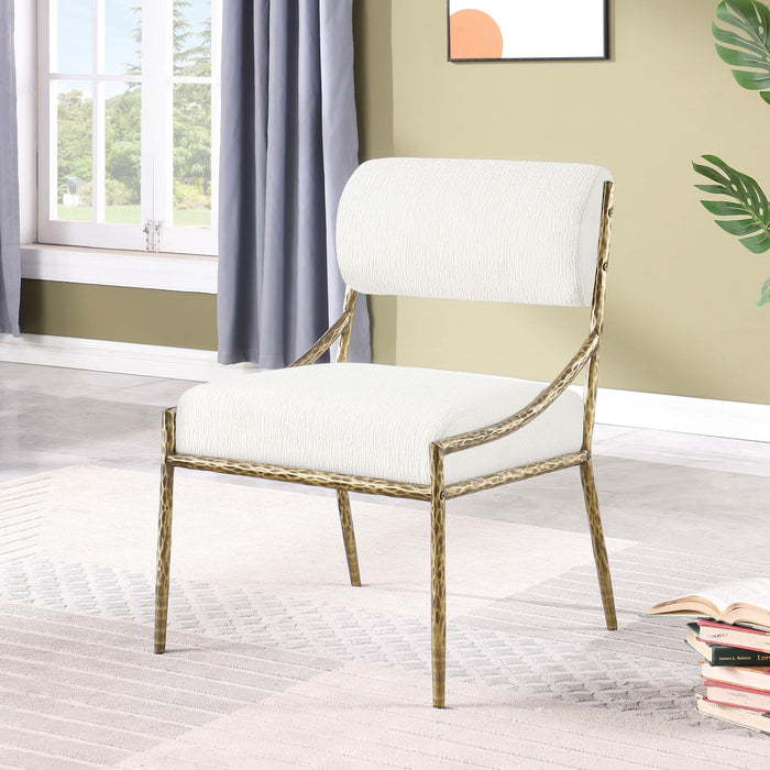 Bastille - Upholstered Dining Side Chair (Set of 2) - Brass Frame - Simple Home Plus