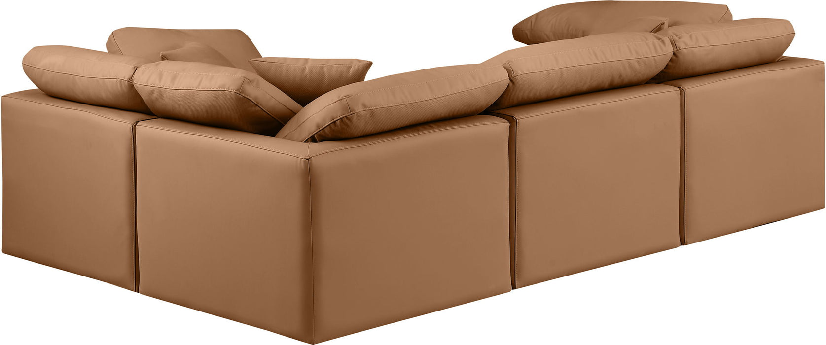 Indulge - Faux Leather 4 Piece Modular Corner Sectional - Simple Home Plus