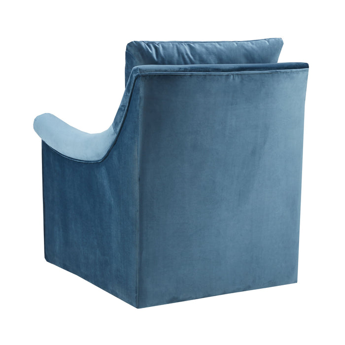 Deanna - Upholstered Swivel Accent Chair - Blue - Simple Home Plus