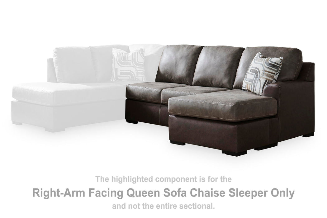 Castille Way - RAF Queen Sofa Chaise Sleeper - Fossil - Simple Home Plus