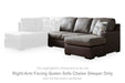 Castille Way - RAF Queen Sofa Chaise Sleeper - Fossil - Simple Home Plus
