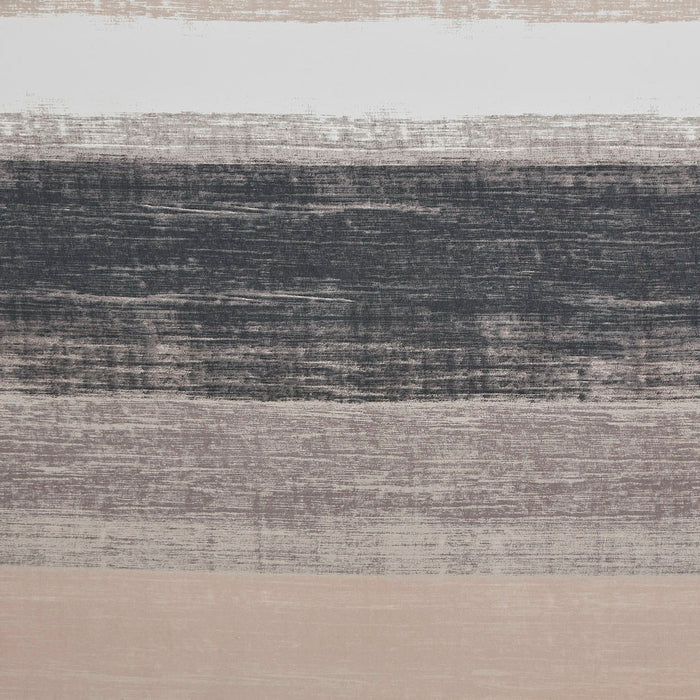 Saben - Stripe Print Shower Curtain - Taupe / Black - Simple Home Plus