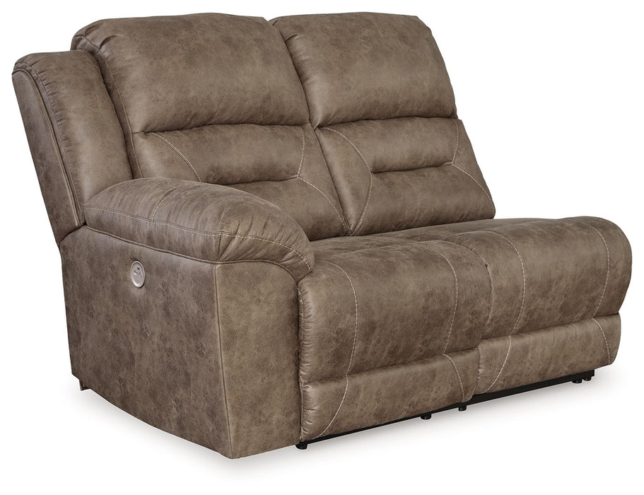 Ravenel - Laf Reclining Power Loveseat - Faux Leather - Fossil - Simple Home Plus