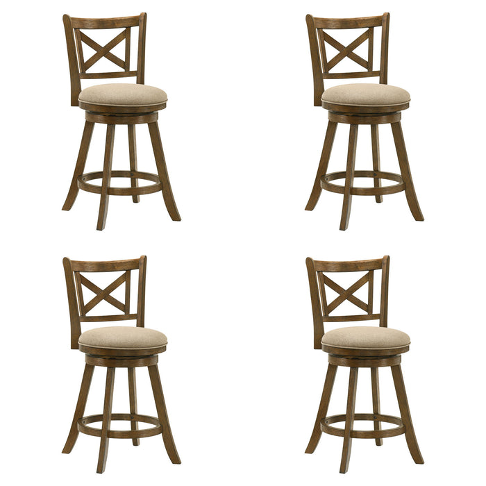 Kodi - Modern Farmhouse Swivel Wood Counter Height Kitchen Bar Stool - Simple Home Plus