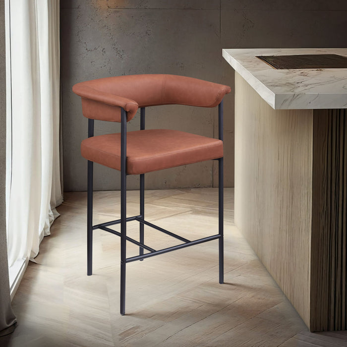 Malin - Faux Leather Counter Stool (Set of 2) - Simple Home Plus