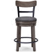 Caitbrook - Gray - UPH Swivel Barstool - Simple Home Plus