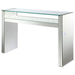 Edna - Mirrored Acrylic Console Table LED Lighting - Silver - Simple Home Plus