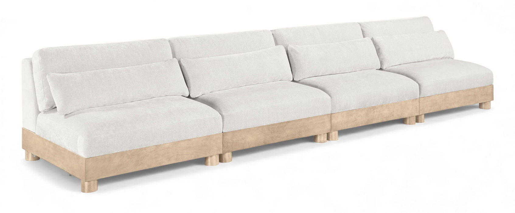 Turin - Chenille Fabric Upholstered Modular Sectional - White - Simple Home Plus