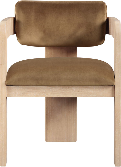 Sacha - Velvet Dining Chair With Natural Base (Set of 2) - Saddle - Simple Home Plus