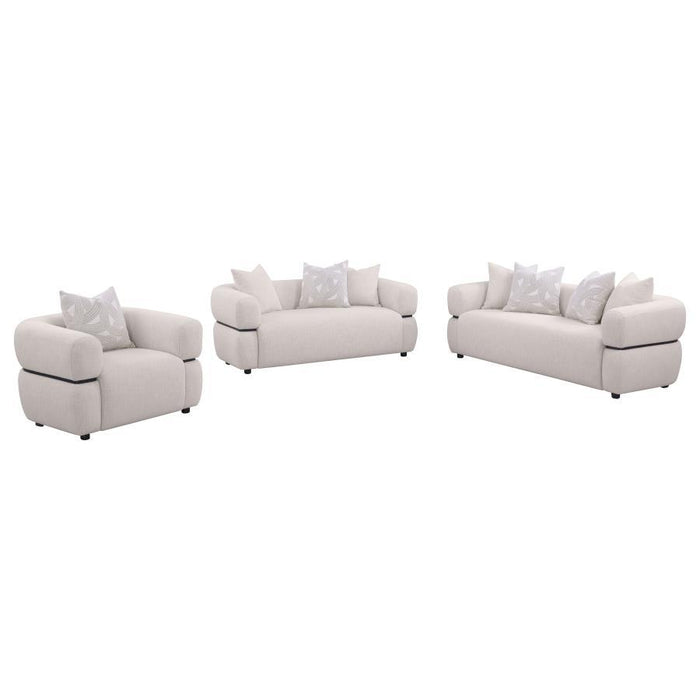 Jeanette - Fabric Upholstered Round Arm Sofa Set - Simple Home Plus