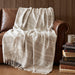 Alberta - Cotton Blend Throw - Ivory Stripe - Simple Home Plus