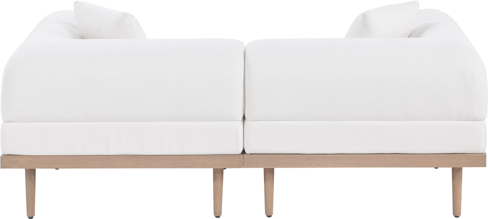 Laguna - 2 Piece Resilient Water Resistant Fabric 71" Upholstered Outdoor Patio Modular Loveseat - Simple Home Plus