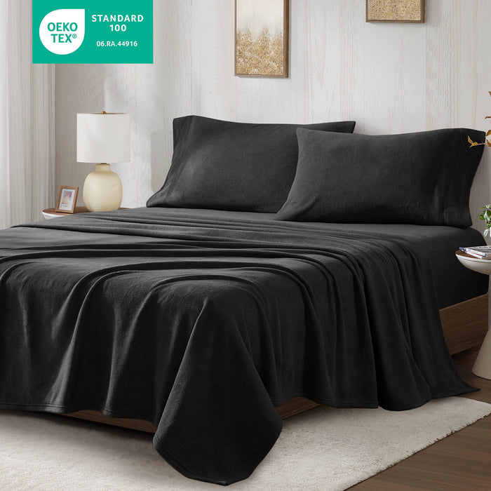 Micro Fleece - Twin Sheet Set - Black - Simple Home Plus