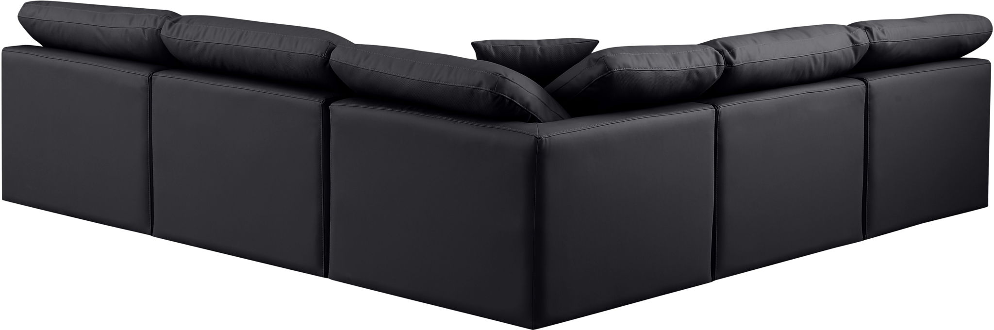 Indulge - Faux Leather 5 Piece Modular Corner Armless Sectional - Simple Home Plus