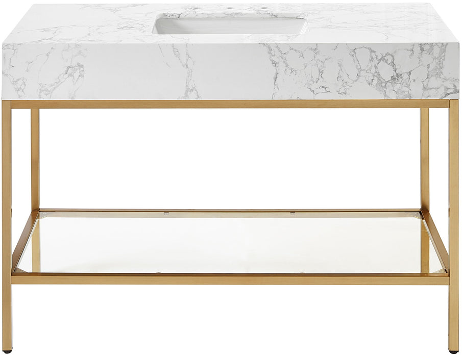 Marmo - Engineered Marble Bathroom Vanity With Gold Base - Simple Home Plus