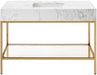 Marmo - Engineered Marble Bathroom Vanity With Gold Base - Simple Home Plus