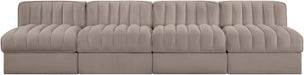 Rummi - Armless Velvet Performance Fabric Upholstered 4 Piece Modular Sofa - Simple Home Plus
