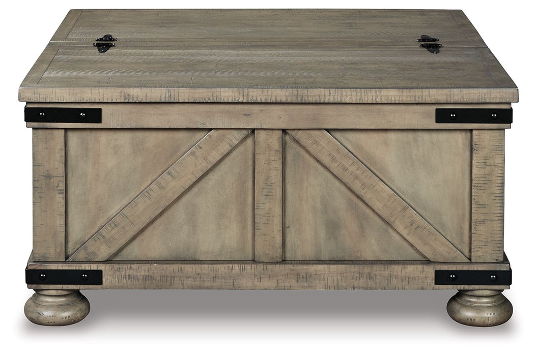 Aldwin - Gray - Cocktail Table With Storage - Square - Simple Home Plus