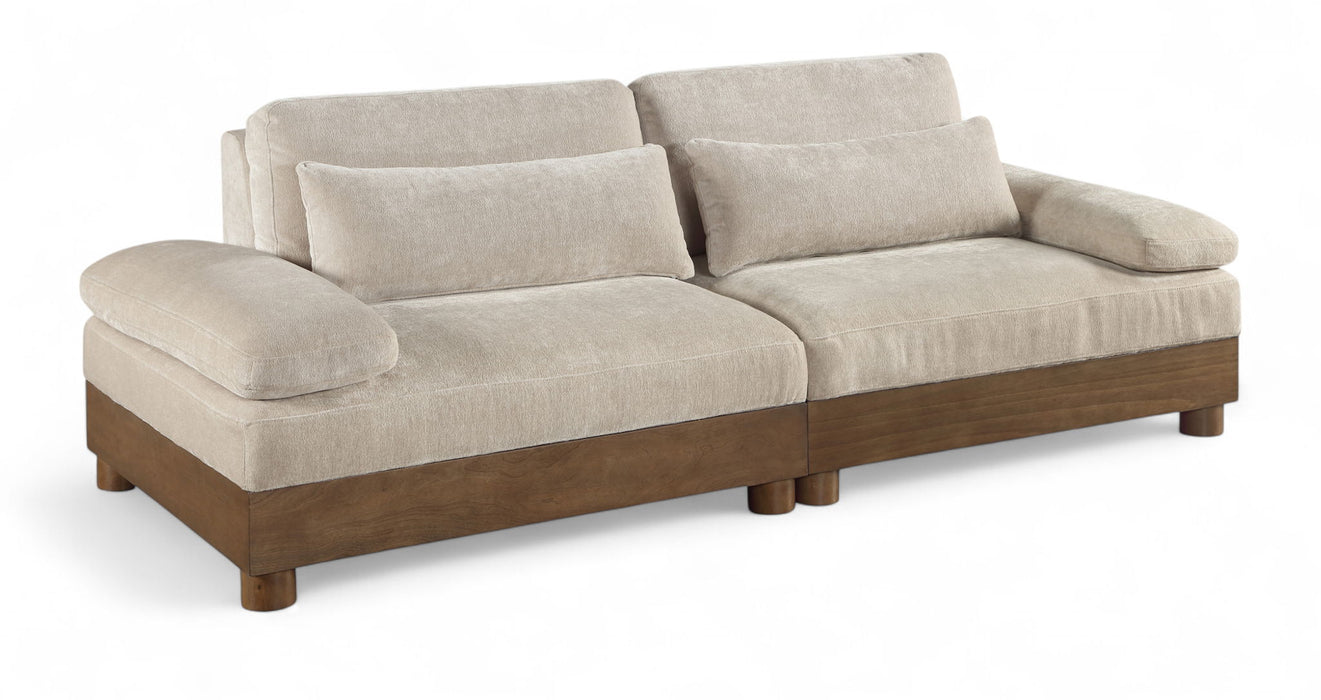 Turin - Chenille Fabric Upholstered Modular Sectional - Taupe - Simple Home Plus