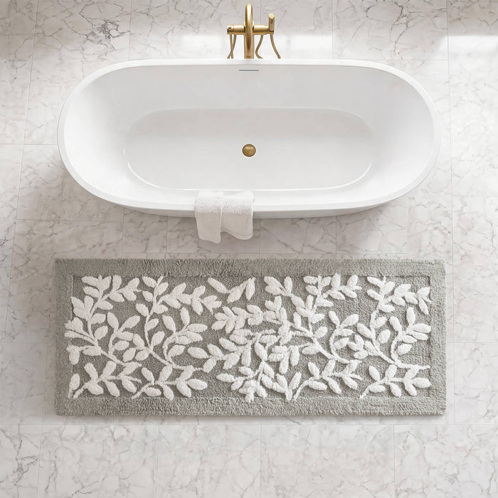 Serene - 60" x 24" Cotton Tufted Bath Rug - Gray
