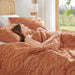 Gigi - Twin/Twin Long Comforter Mini Set - Terracotta - Simple Home Plus