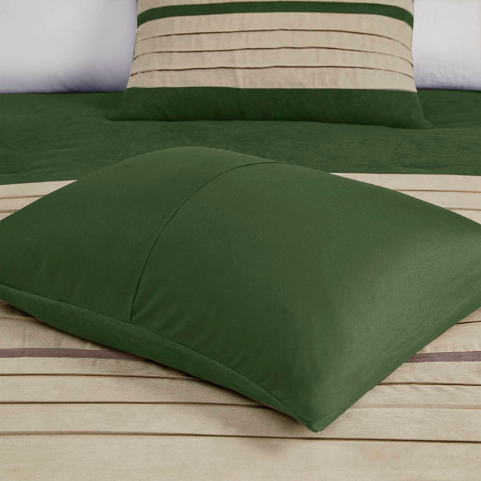 Palmer - California King Piece Comforter (Set of 7) - Green - Simple Home Plus