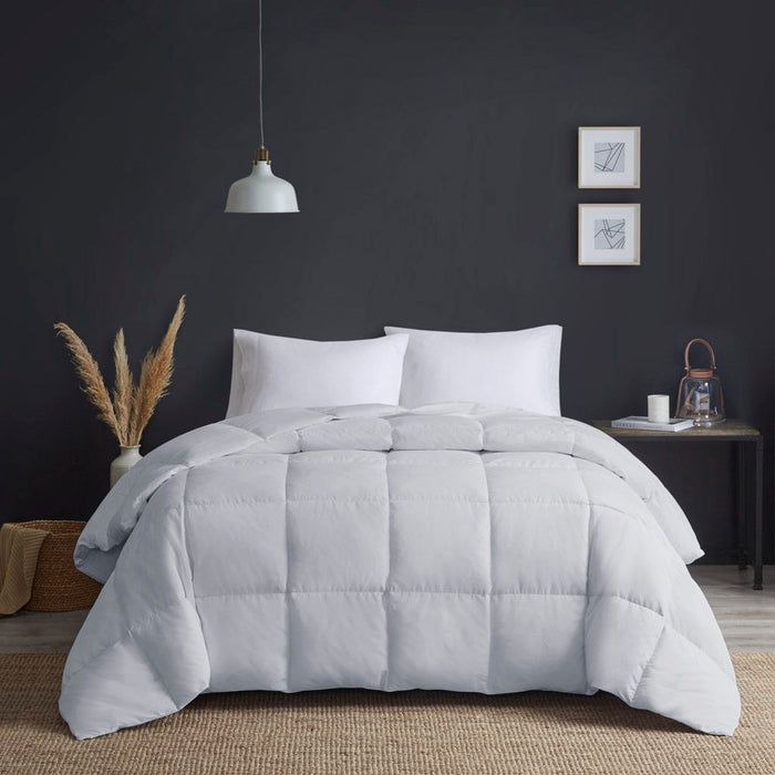 Heavy Warmth - Goose Feather and Down Oversize Queen Comforter - Light Gray - Simple Home Plus