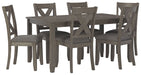 Caitbrook - Gray - RECT DRM Table Set (Set of 7) - Simple Home Plus