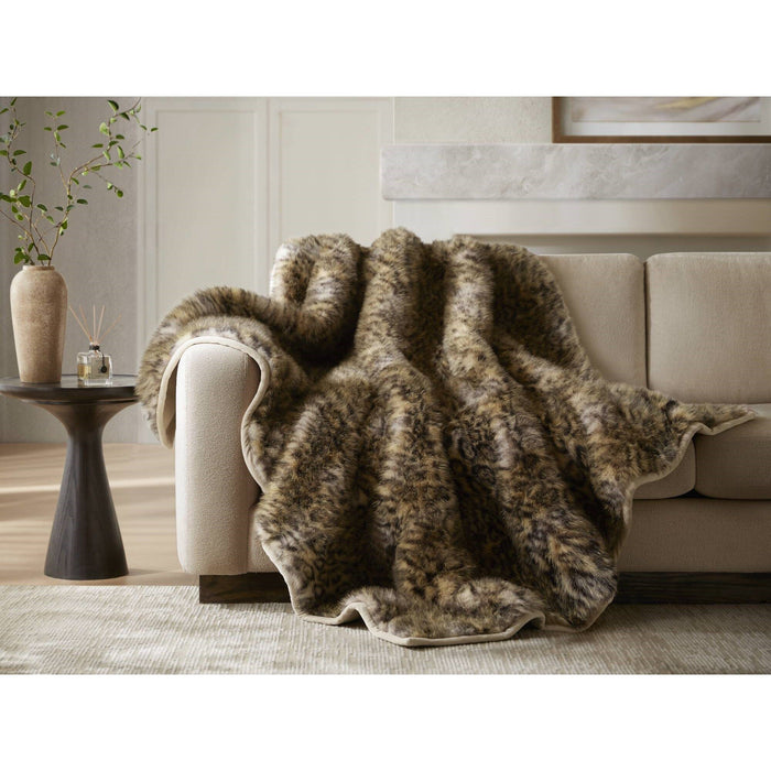 Botswana Animal Print - 60x80" Faux Fur Throw Blanket - Leopard - Simple Home Plus