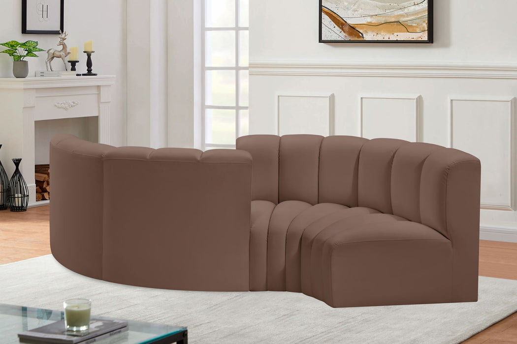 Arc - Faux Leather 4 Piece Curved Modular Sofa - Simple Home Plus