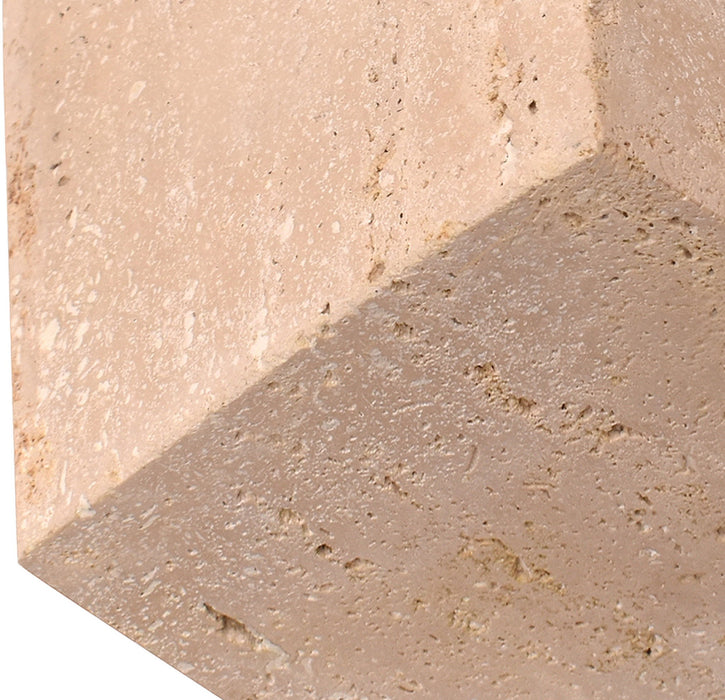 Block - Travertine Decorative Cube - Natural - Simple Home Plus