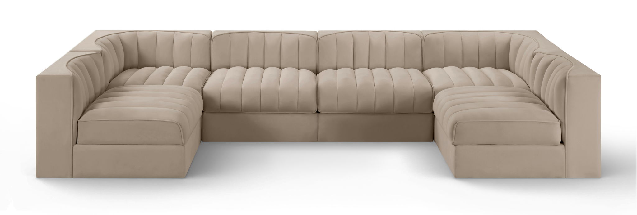 Rummi - Armless Velvet Performance Fabric Upholstered 6 Piece Modular Sectional - Simple Home Plus