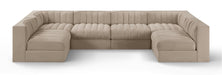Rummi - Armless Velvet Performance Fabric Upholstered 6 Piece Modular Sectional - Simple Home Plus