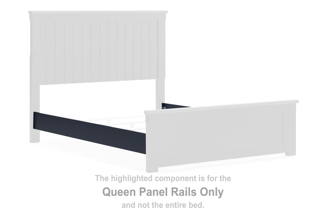 Landocken - Queen Panel Rails - Brown / Blue - Simple Home Plus
