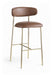 Lupita - Vegan Leather Upholstered Bar Stool With Brushed Gold Frame (Set of 2) - Simple Home Plus