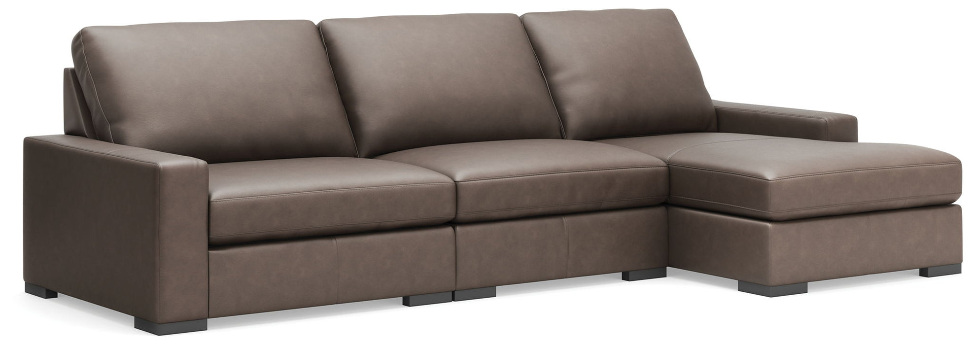 Calden - 3-Piece Sectional With RAF Corner Chaise - Chocolate - Simple Home Plus