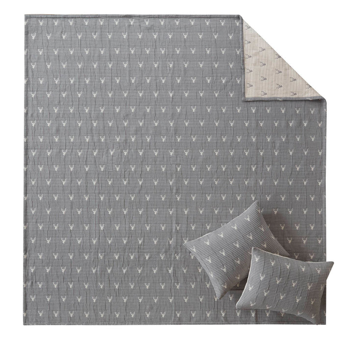 Keystone - Full/Queen Coverlet Set - Gray - Simple Home Plus