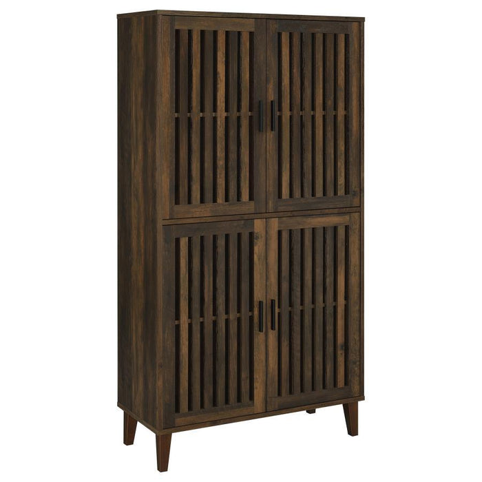 Elouise - 4 Door Engineered Wood Tall Accent Cabinet - Dark Pine - Simple Home Plus