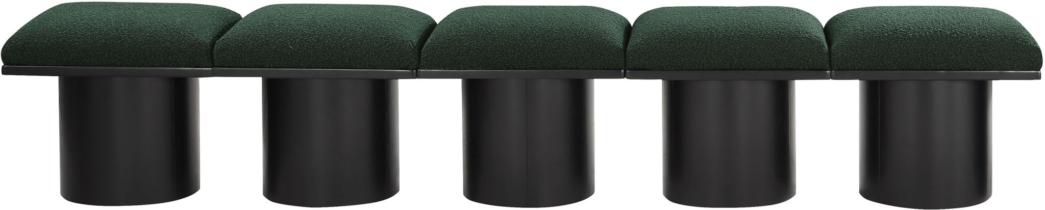 Pavilion - 5 Piece Modular Bench With Black Base - Simple Home Plus