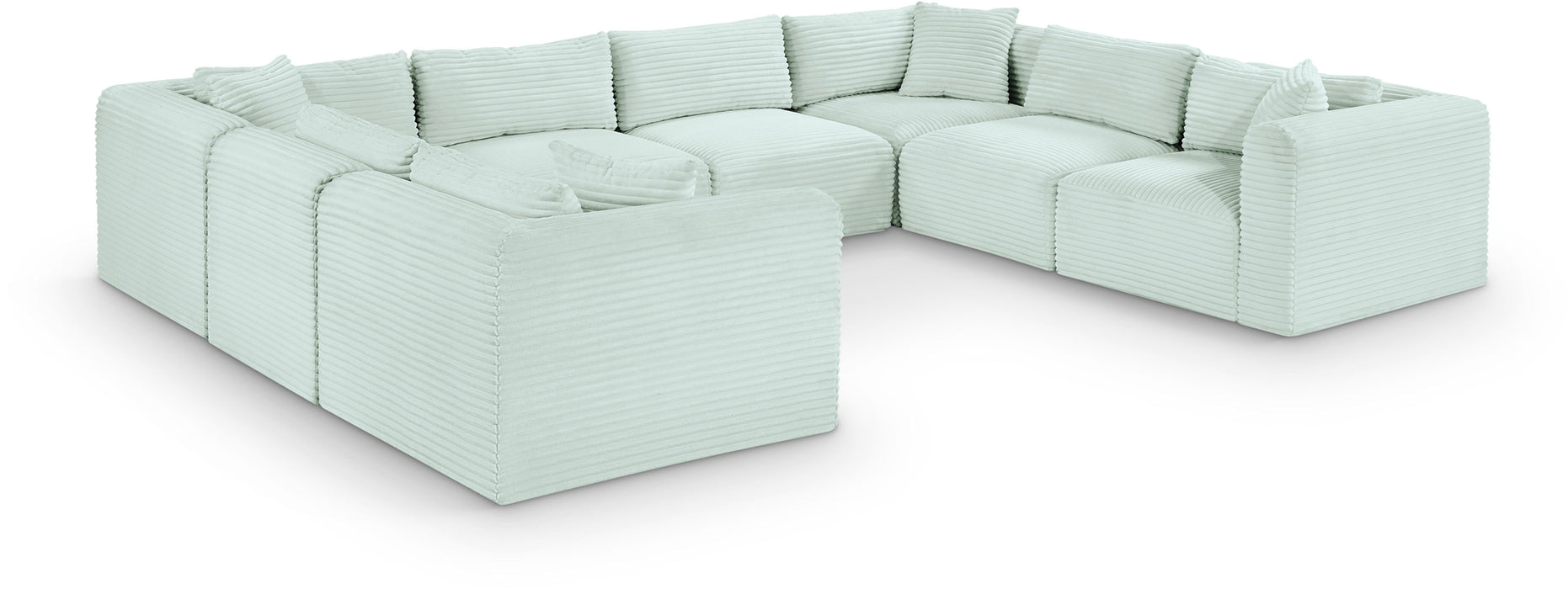 Shaggy - 8 Piece Modular U-Shaped Sectional - Simple Home Plus