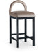 Conrad - Velvet Counter Stool With Black Legs - Simple Home Plus