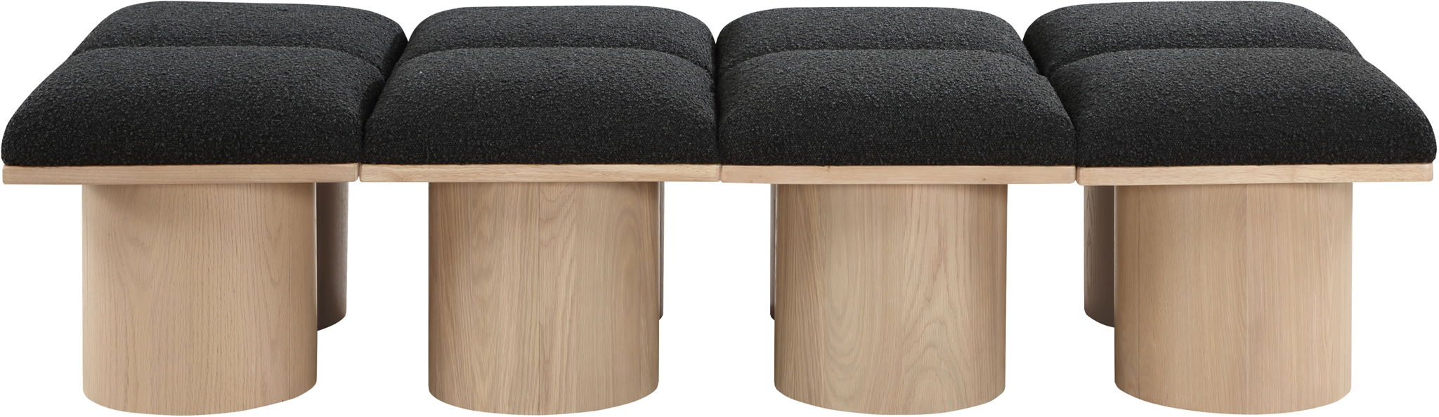 Pavilion - 8 Piece Modular Bench With Natural Base - Simple Home Plus