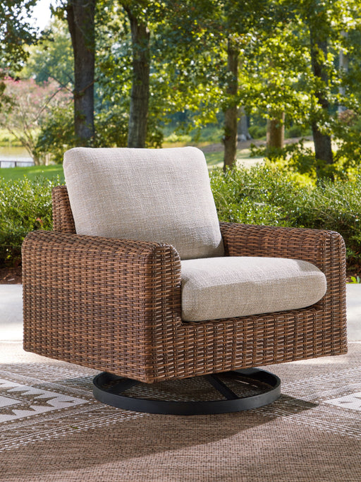 Dolan Creek - Swivel Lounge With Cushion - Gray / Brown - Simple Home Plus