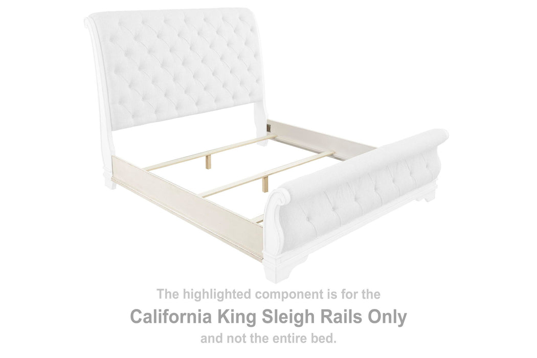 Realyn - California King Sleigh Rails - Chipped White - Simple Home Plus