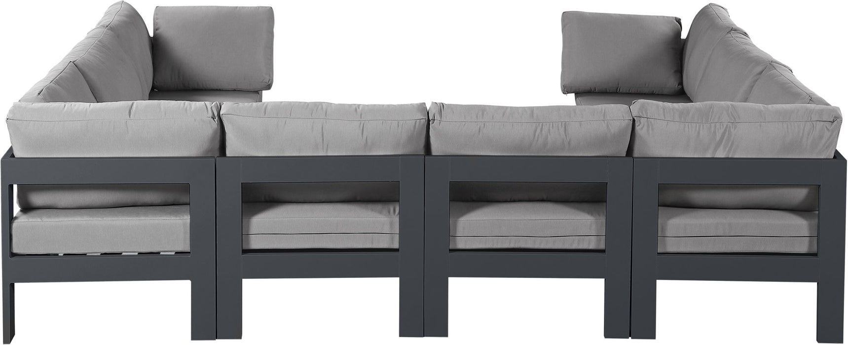 Nizuc - Outdoor Patio 8 Piece Modular Sectional With Gray Frame - Simple Home Plus