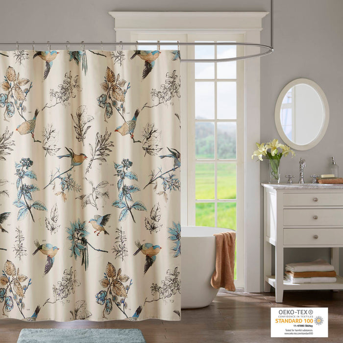 Quincy - Printed Shower Curtain - Khaki - Simple Home Plus