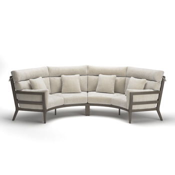 Point Sur - RAF/LAF Loveseat With Cushion (Set of 2) - Beige / Brown - Simple Home Plus