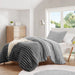 Avril - Twin/Twin Long Fluffy Ribbed Plush Comforter Set - Gray Ombre - Simple Home Plus